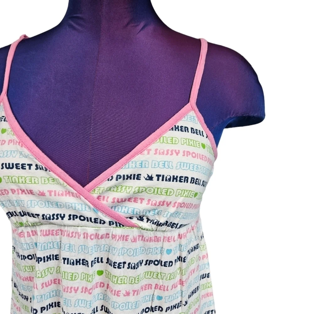 Disney Colorful Tinkerbell‎ Babydoll 2 Piece Pajama Set Size XS/S Women's C2